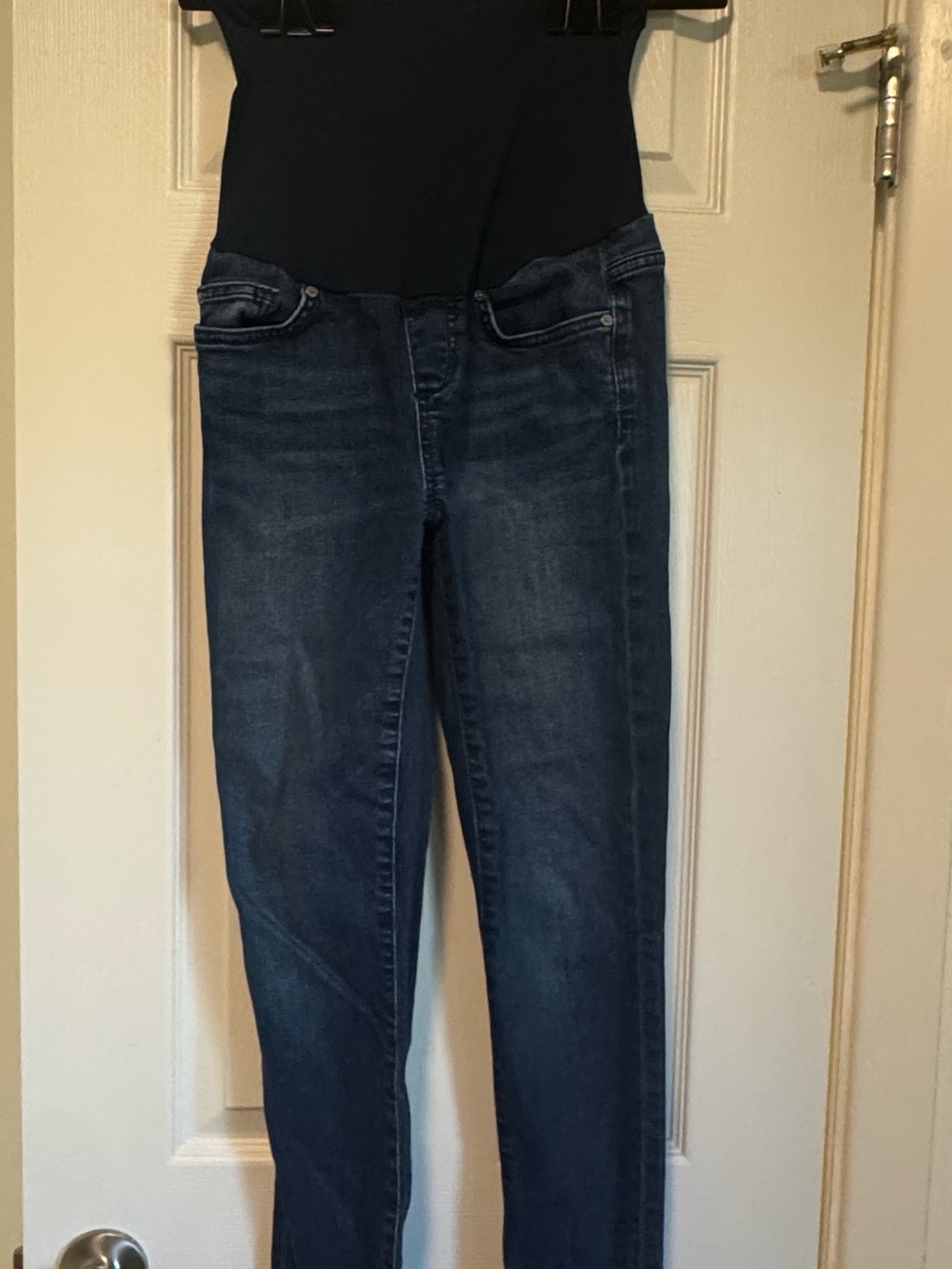 Joe's Jeans The Icon Skinny Ankle Dark Blue Maternity Jeans with Panel